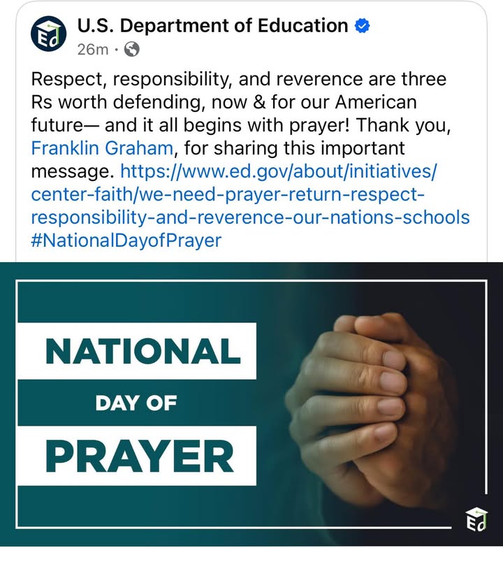 U.S. Department of Education -in response to your post as pictured below.