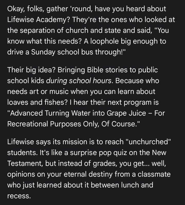 Asking AI to roast Lifewise Academy did not disappoint! The accuracy 😱🫨
