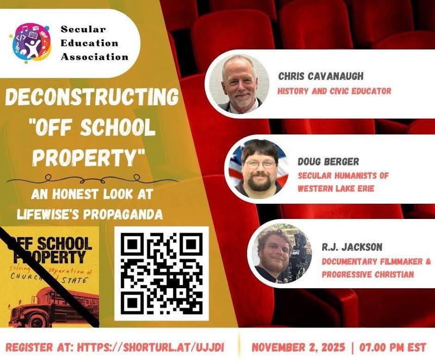 🎬 Join Secular Education Association this Sunday, November 2nd at 7 PM EST!
