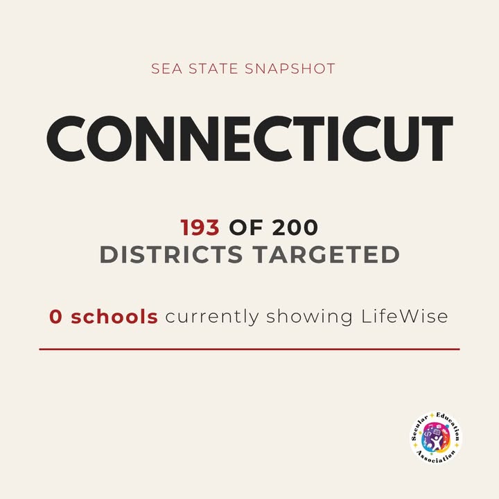 Connecticut may currently show 0 LifeWise schools.
