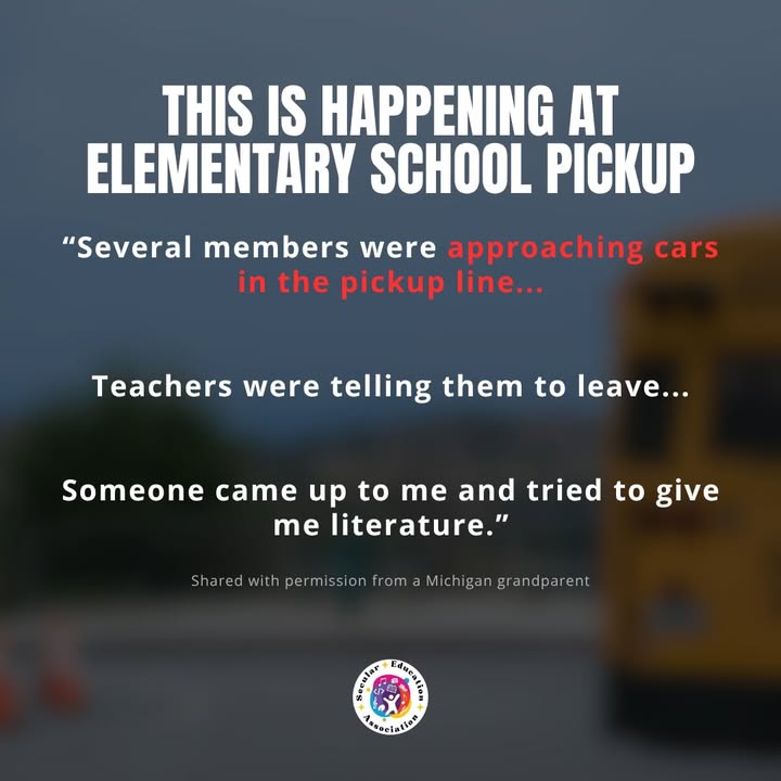 They were approaching families during elementary school pickup.