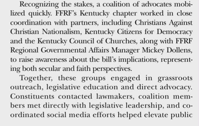 Coalition work matters. So does accurate attribution.
