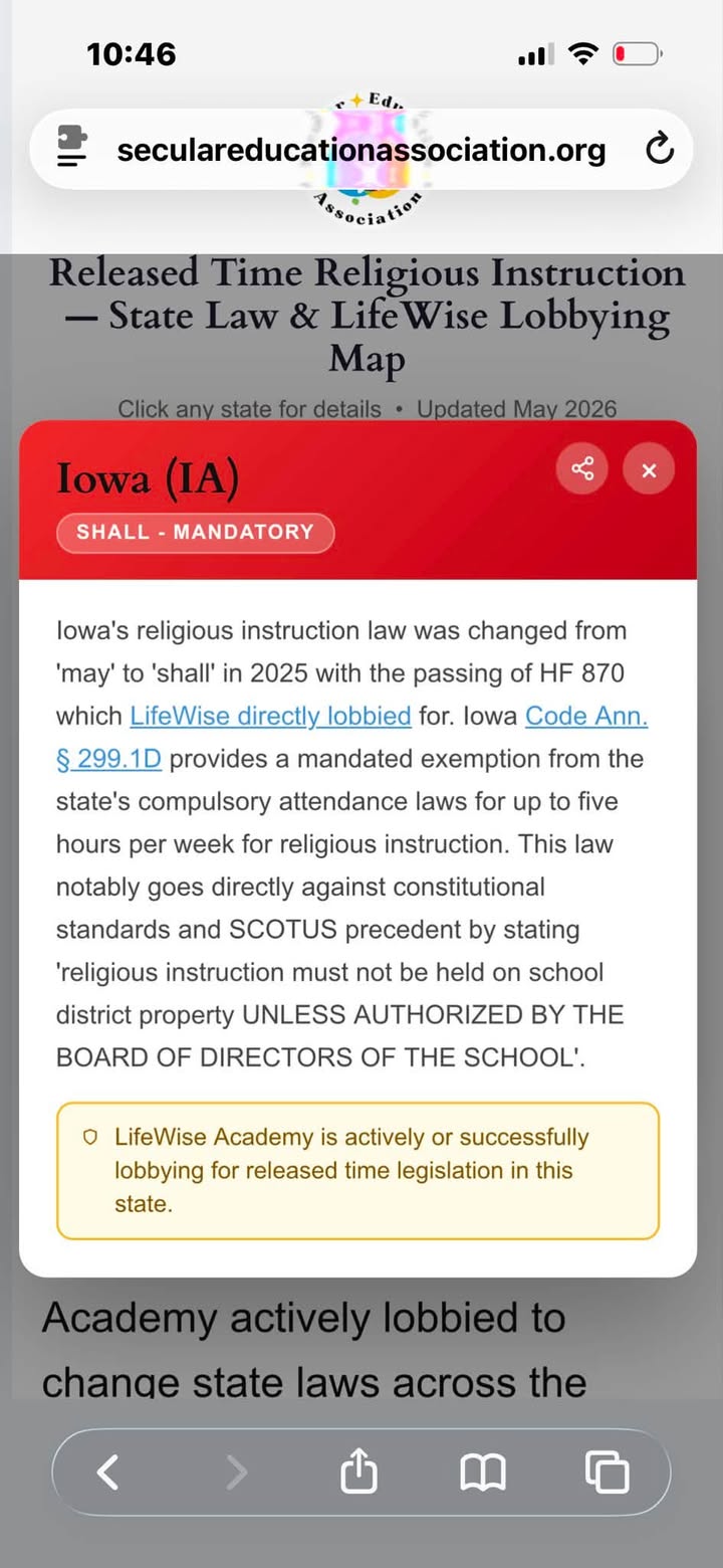 🚨IOWA districts had local control until 2025.