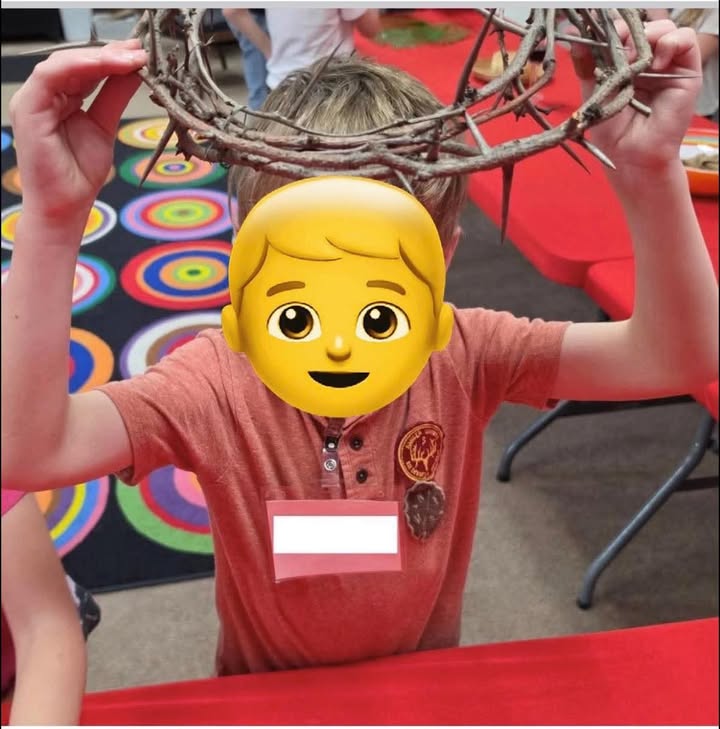 “Kindergartners handling a crown of thorns. What could go wrong?