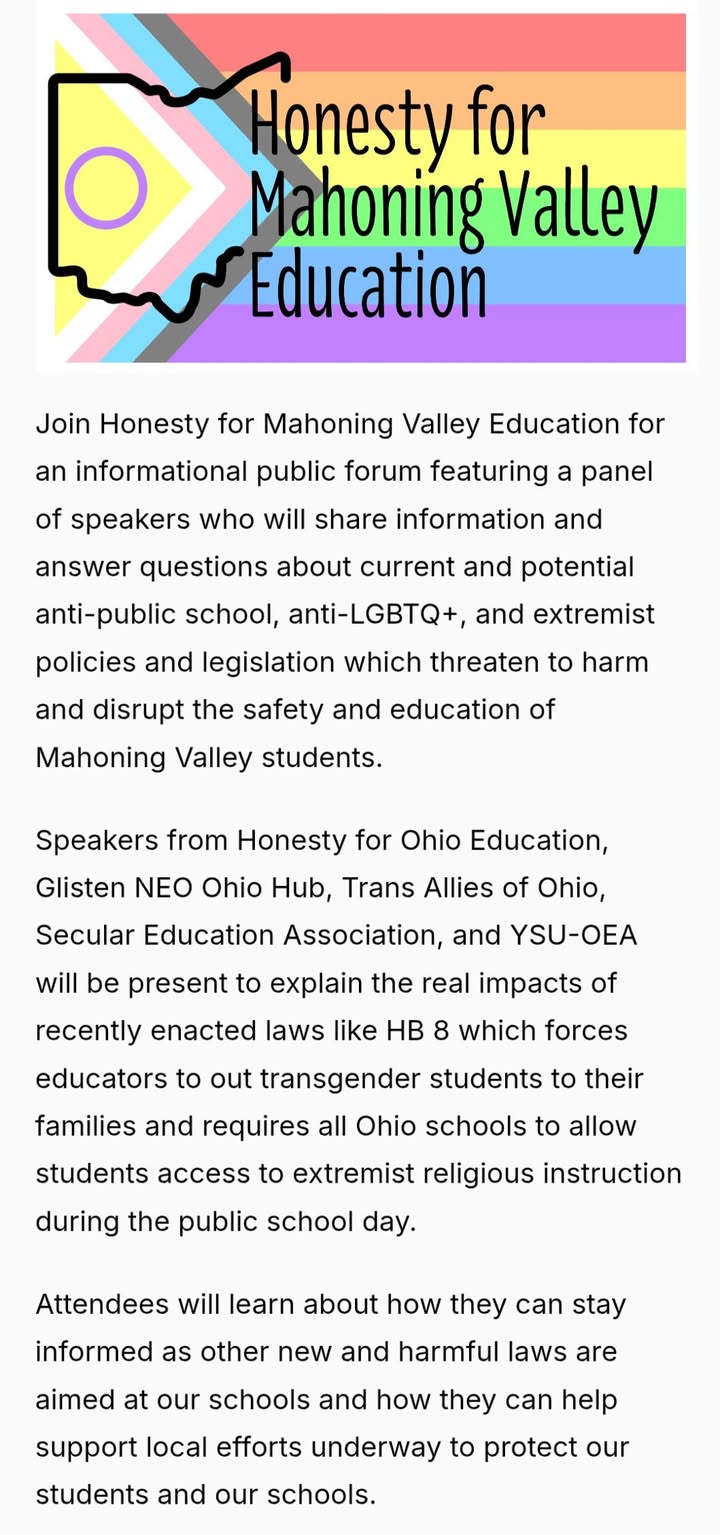 If you’re in Ohio and around the Mahoning County area come say hi!