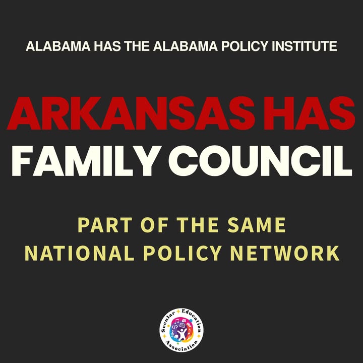 Alabama has the Alabama Policy Institute. 🚨ARKANSAS HAS FAMILY COUNCIL.
